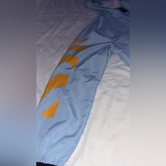 Light Blue Windbreaker Jacket Mens Large Stay Wavy Logo Brooklyn Cloth Co - Picture 4 of 7